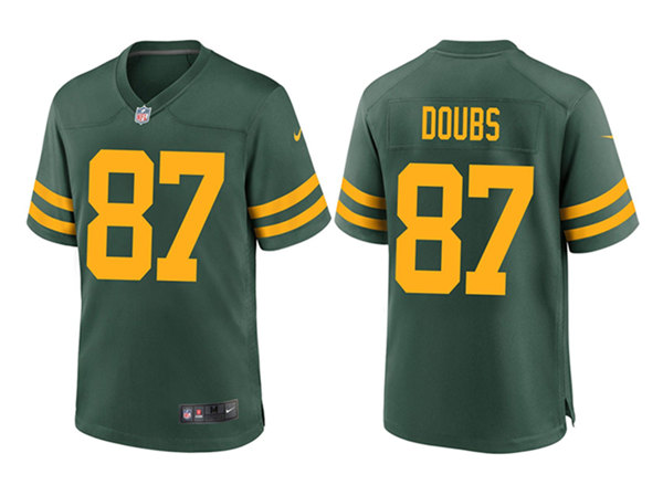 Men's Green Bay Packers #87 Romeo Doubs Green Stitched Game Jersey Men's Green Bay Packers #87 Romeo Doubs Green Stitched Game Jersey